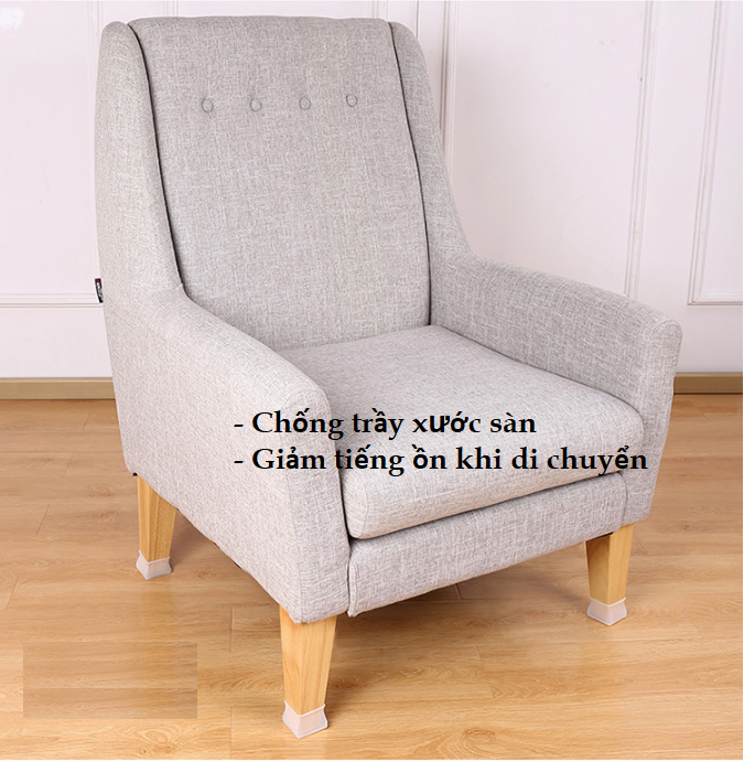 Miếng bọc chân ghế - Lót chân bàn bằng silicone dẻo, chống trượt, chống xước sàn phù hợp với mọi loại bàn ghế