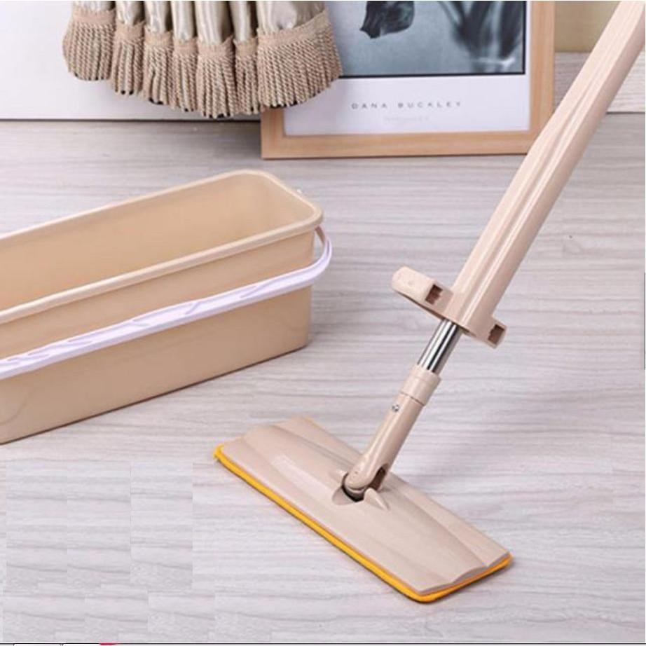 Cây lau nhà tự vắt phẳng thông minh Spin Mop xoay 360 độ - Tặng 1 bông lau HD365