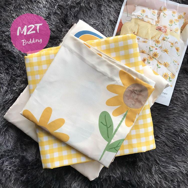 Bộ chăn ga gối Cotton poly M2T bedding Hoa cầu vồng, vỏ chăn mền, drap giường và 2 vỏ gối