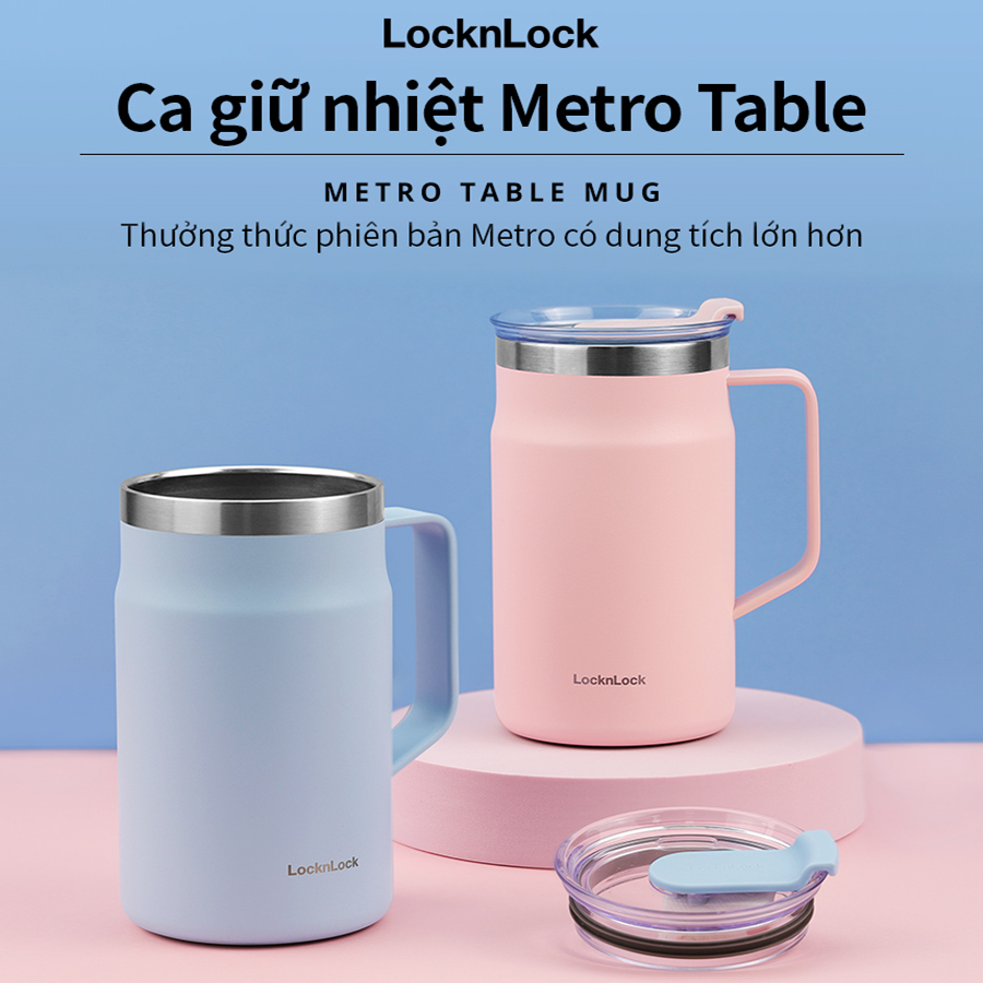 Hình ảnh Ca nước giữ nhiệt LocknLock Metro Table Mug 600ml - LHC4282