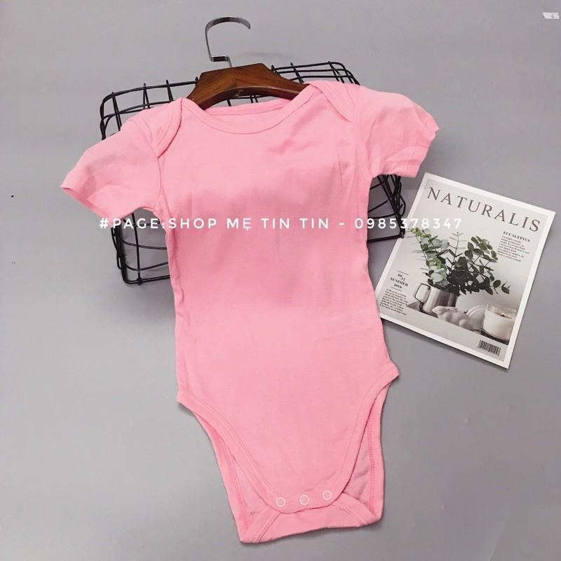 BODY CHIP chất cotton-nền hồng trơn size:3m,6m,12m,23m