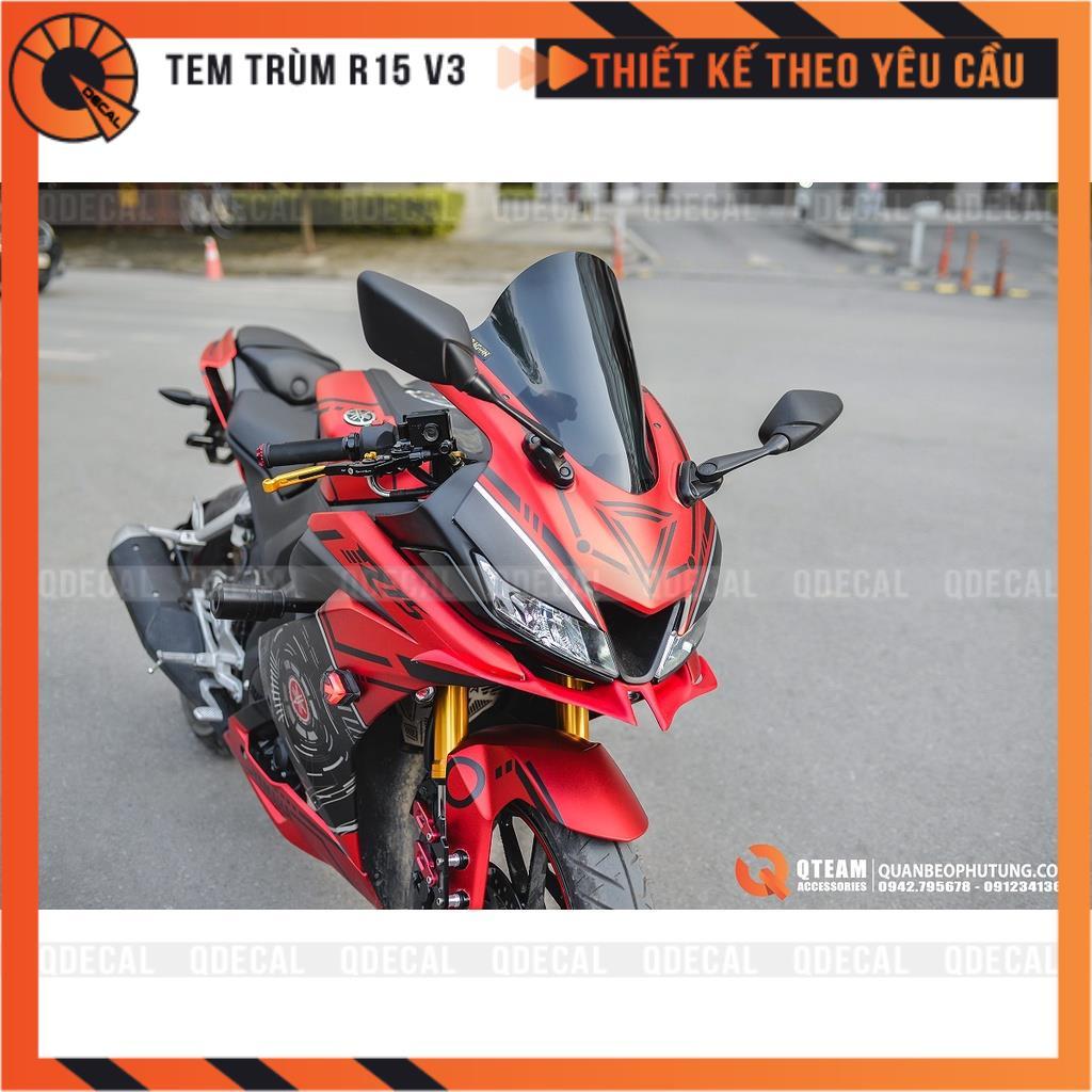 Tem trùm dành cho xe R15 V3 Technology Đỏ Yamaha decal 3 lớp