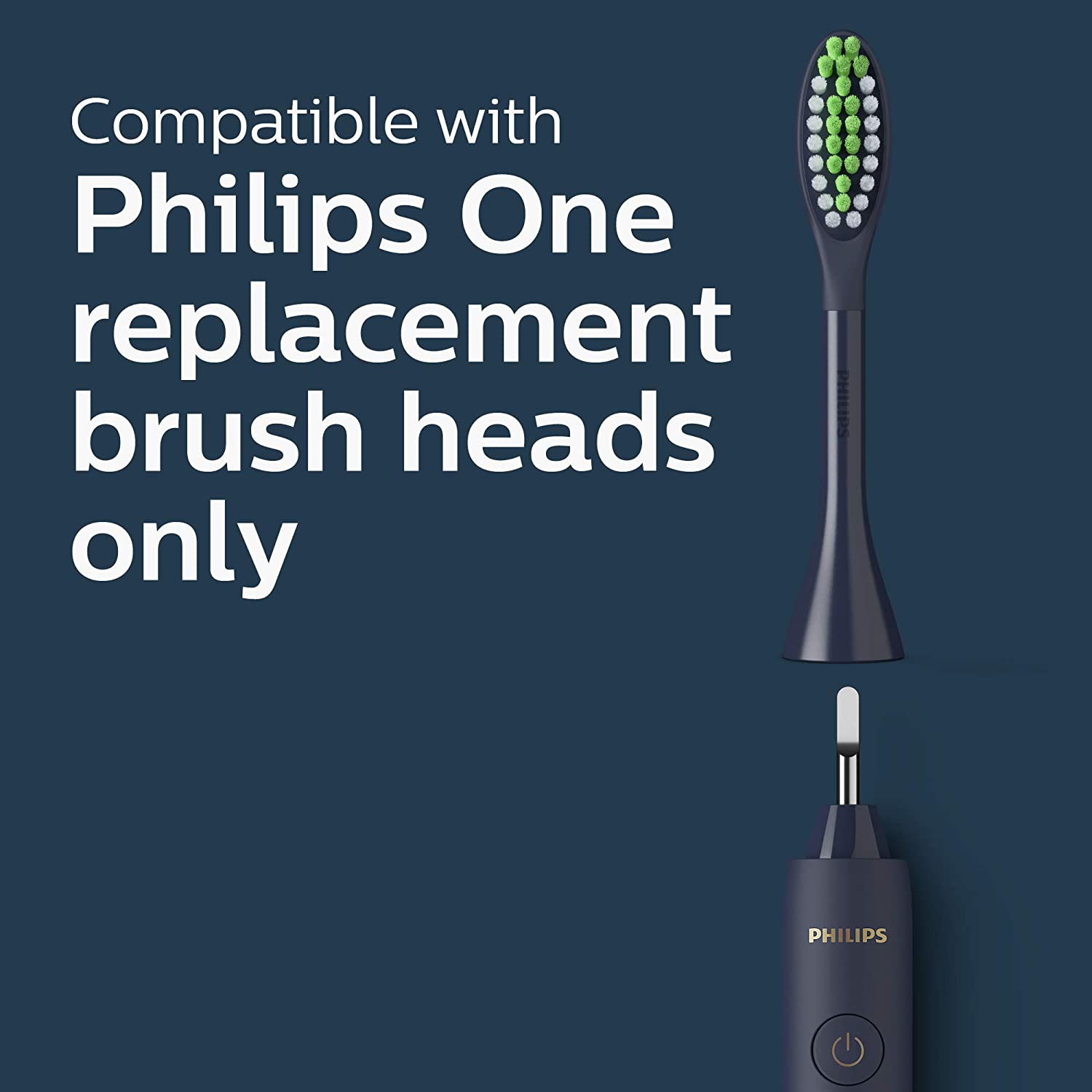 Bàn chải đánh răng dùng pin Philips One by Sonicare, Xanh hải quân nửa đêm, HY1100 / 04