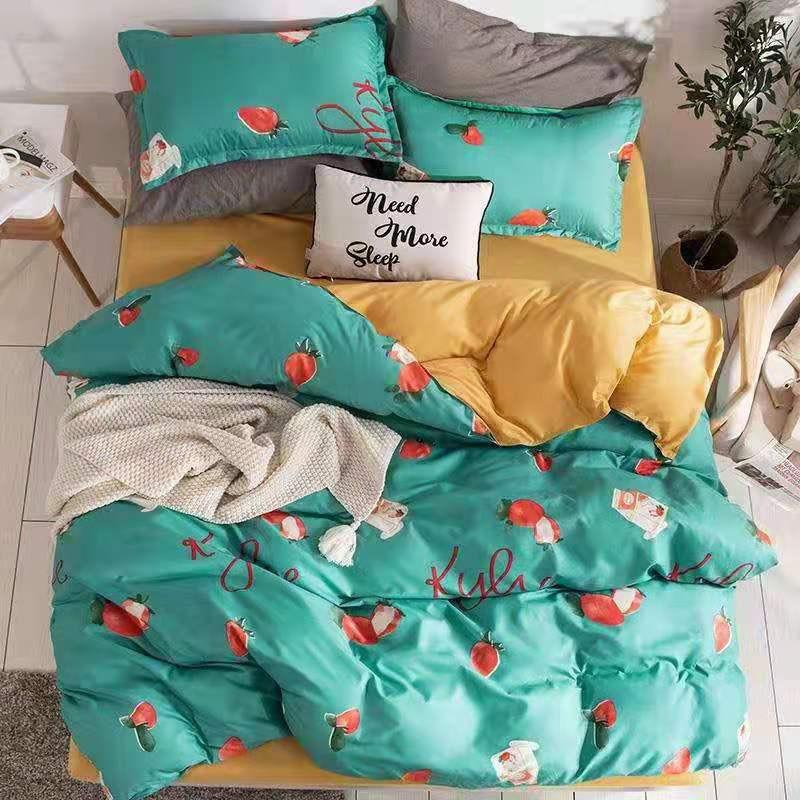 Chăn Ga Gối Đệm -Sét Chăn Ga Gối Dâu Kylie PolyCotton Punpu3051