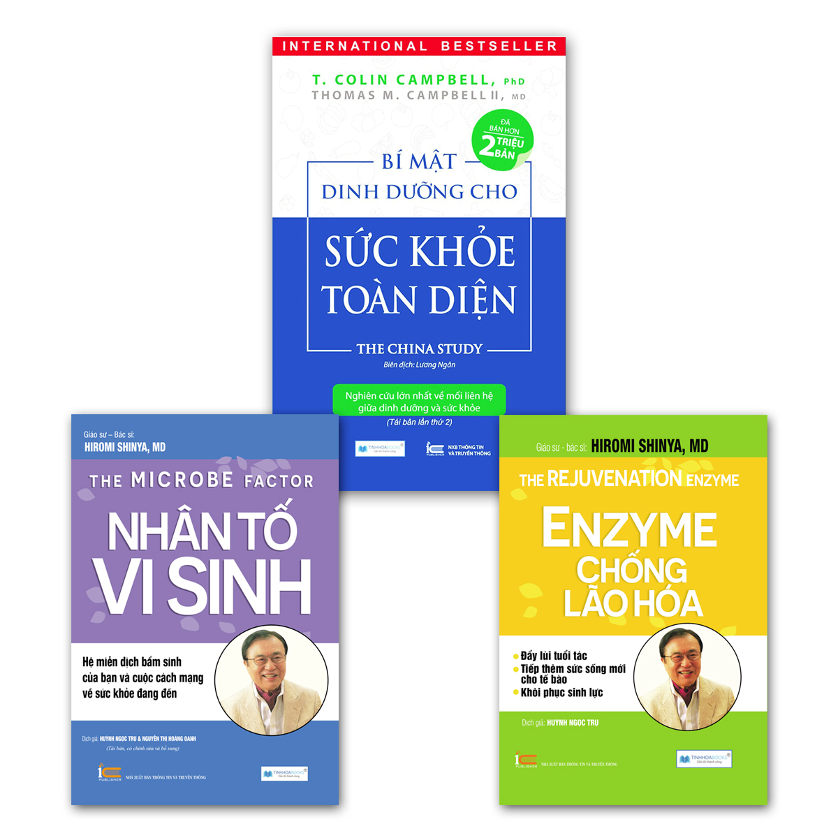 Combo Sách Dinh Dưỡng Hay Nhất Mọi Thời Đại: Bí Mật Dinh Dưỡng Cho Sức Khỏe Toàn Diện + Nhân Tố Vi Sinh + Enzyme Chống Lão Hóa - Đẩy Lùi Tuổi Tác Tiếp Thêm Sức Sống Mới Cho Tế Bào ( Tái Bản 2020)