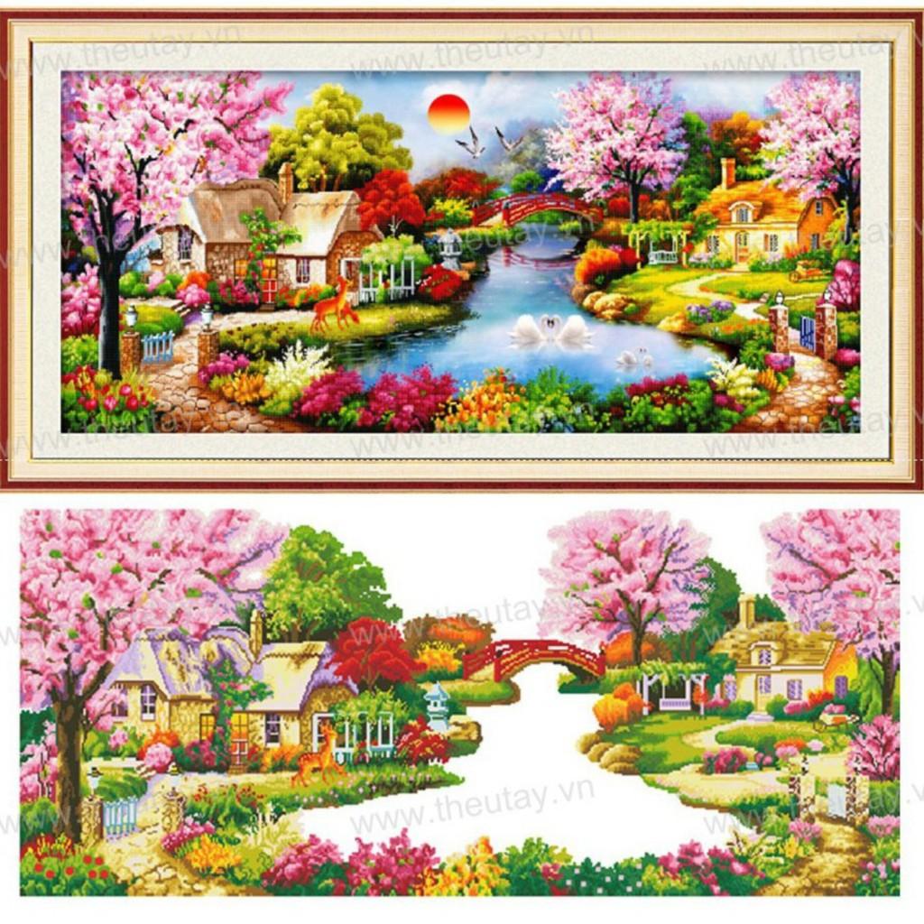 Tranh đính đá mùa xuân ấm áp LV005