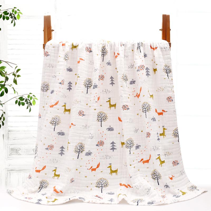 Sơ Sinh Chăn & Đầm Mềm Tắm Cho Bé Bộ Chăn Ga Gối Cotton Trẻ Sơ Sinh Bọc Chần Gòn 6 Lớp Gạc