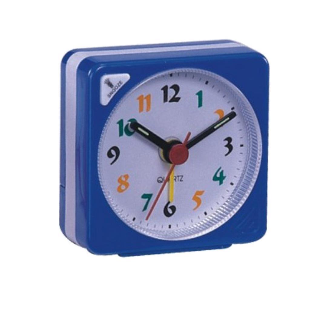 2pcs Travel Alarm Clock Gradient Table Clock Snooze With Nightlight-Blue