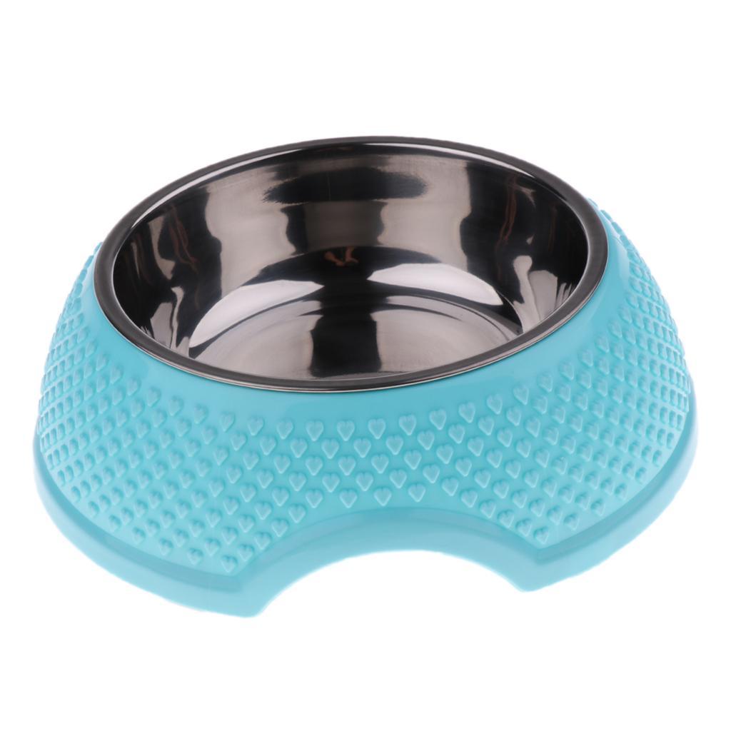 Anti Slip Stainless Steel Pet Dog Cat Feeder Food Water Bowl Dish