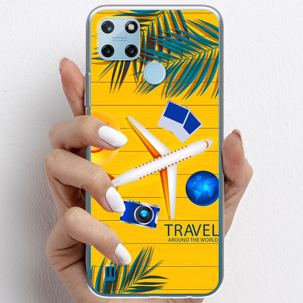 Ốp lưng cho Realme C25Y nhựa TPU mẫu Máy bay