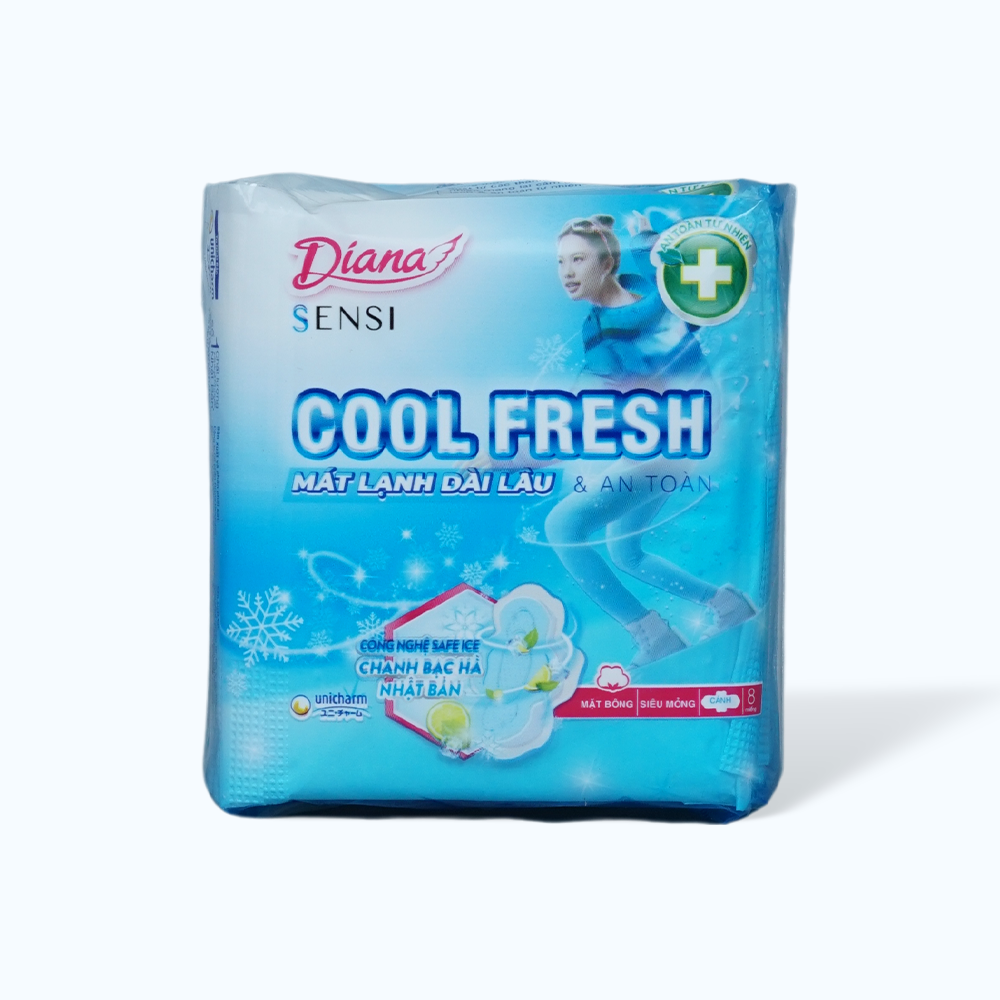 Băng vệ sinh siêu mỏng cánh mát lạnh Diana Sensi Cool Fresh (8 miếng/gói)
