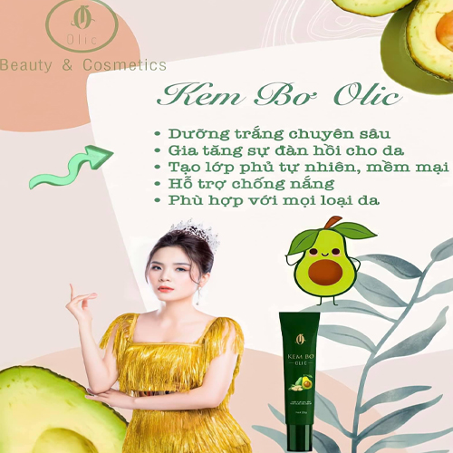 [CHÍNH HÃNG] Combo 3 tuýp Kem Bơ cấy trắng nano OLIC- Dưỡng da mặt bằng công nghệ siêu vi NANO và chiết xuất BƠ giúp trắng da, dưỡng ẩm da, chống nắng và thay thế lớp trang điểm hàng ngày. (tặng 1 Sữa Rữa Mặt Sữa Chua))