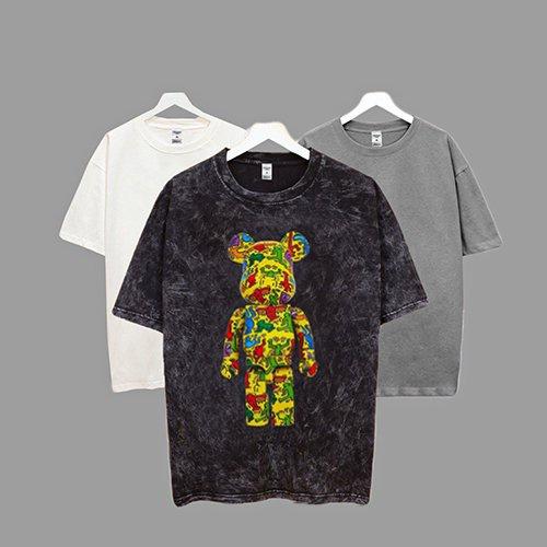 Áo thun tay lỡ Bearbrick nam nữ loang đen chất liệu cotton 100% cao cấp phối dáng unisex