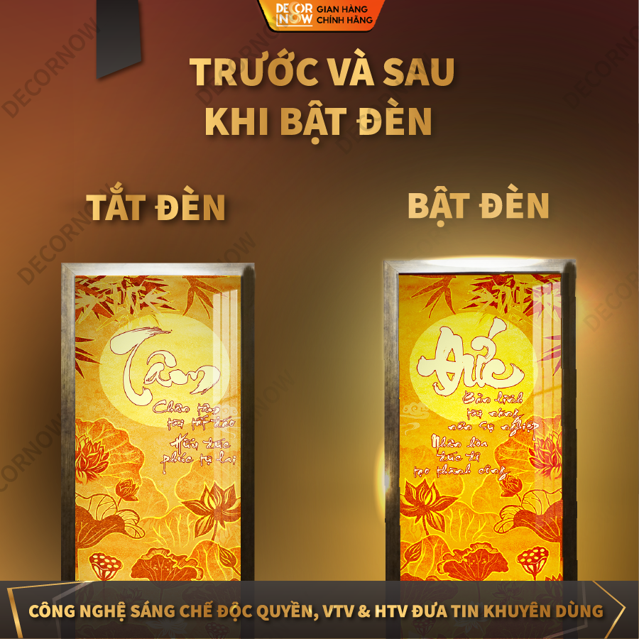 Đèn Hào Quang Phật In Tranh Trúc Chỉ ĐỐI DECORNOW, Trang Trí Ban Thờ Cho Tượng Phật, Hào Quang Trúc Chỉ DCN-30