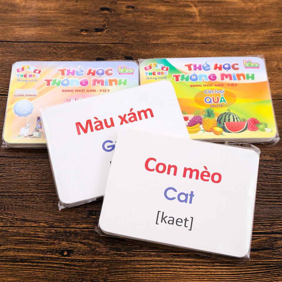 Thẻ học thông minh song ngữ bibo - đồ chơi thông minh flashcard anh việt giúp bé khám phá thế giới xung quanh