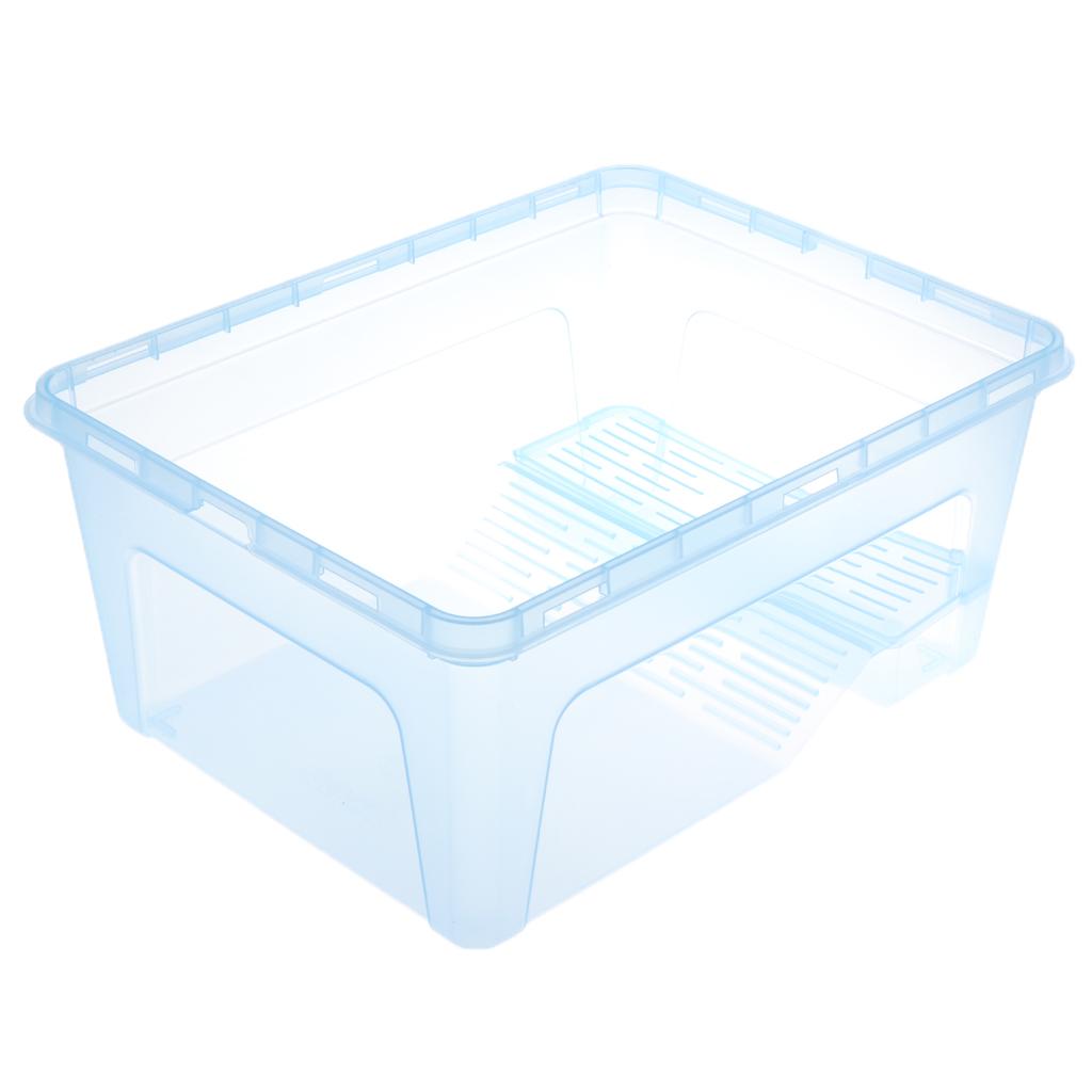 Reptile Turtle Tank Terrarium Aquarium with Ramp Platform Transparent