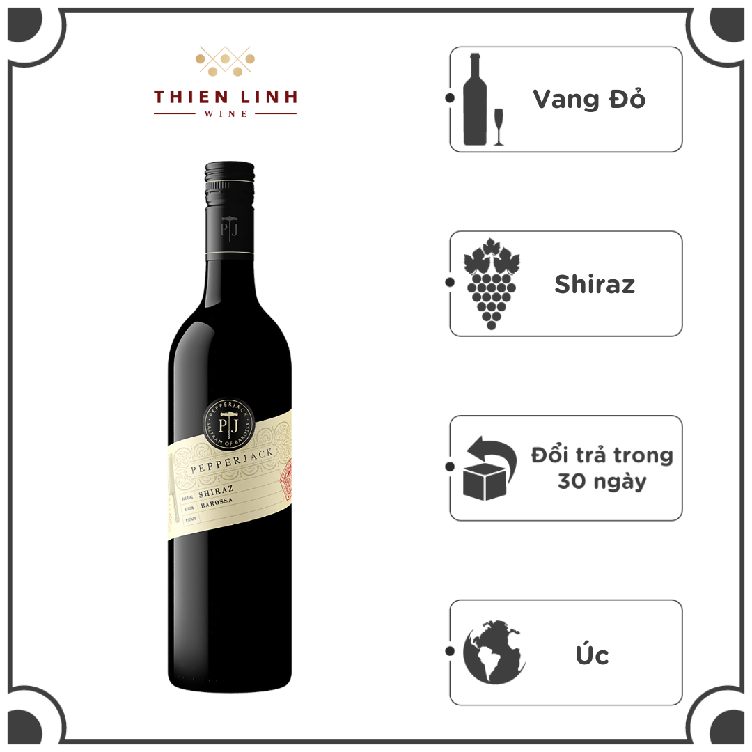 Rượu Vang Đỏ Úc Pepper Jack Barossa Valley Shiraz