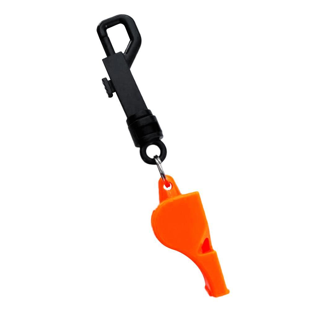 5Pcs Portable Scuba Diving Emergency Scuba Diving Survival Whistle with Snap Clip for Kayak Boating Camping Hunting