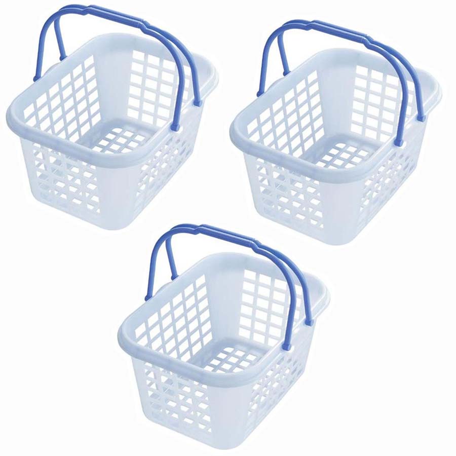 Bộ 3 rổ đựng đồ đa năng có quai xách cỡ trung - Hàng Nội Địa Nhật