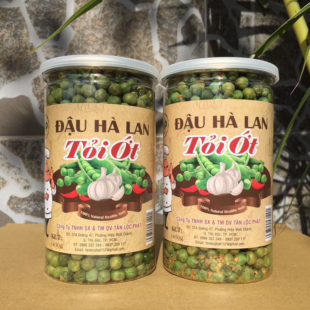 ĐẬU HÀ LAN TỎI ỚT TÂN LỘC PHÁT COMBO 2 HŨ - MỖI HŨ 500G