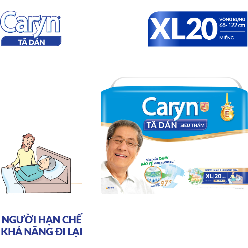 Tã dán Caryn siêu thấm XL20