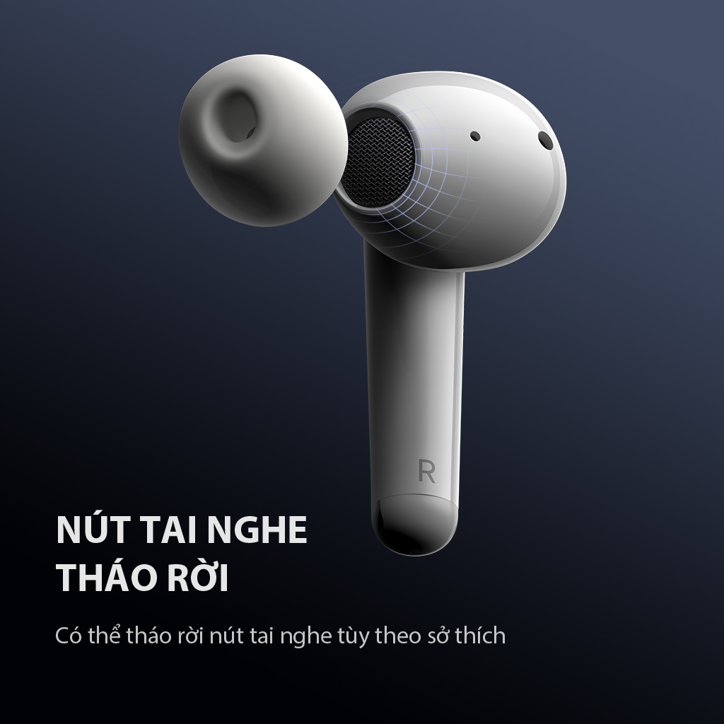 Tai Nghe Bluetooth Không Dây VIVAN T220 Plus Bluetooth 5.3 Chống Ồn ENC 4 Mic Nút Tai Nghe Cao Su Tháo Rời Độ Trễ 45ms - HÀNG CHÍNH HÃNG