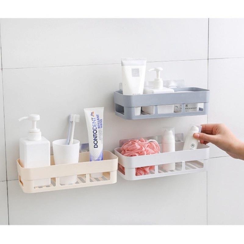 Kệ Nhựa Dán Tường Nhà Tắm, Nhà Bếp Đa Năng, Chịu Lực Tốt - Không Cần Khoan Đục