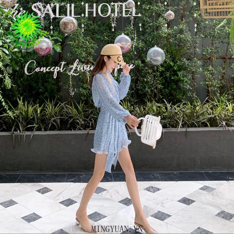 Đầm ôm Tay Dài Cổ Chữ V Thời Trang Quyến Rũ