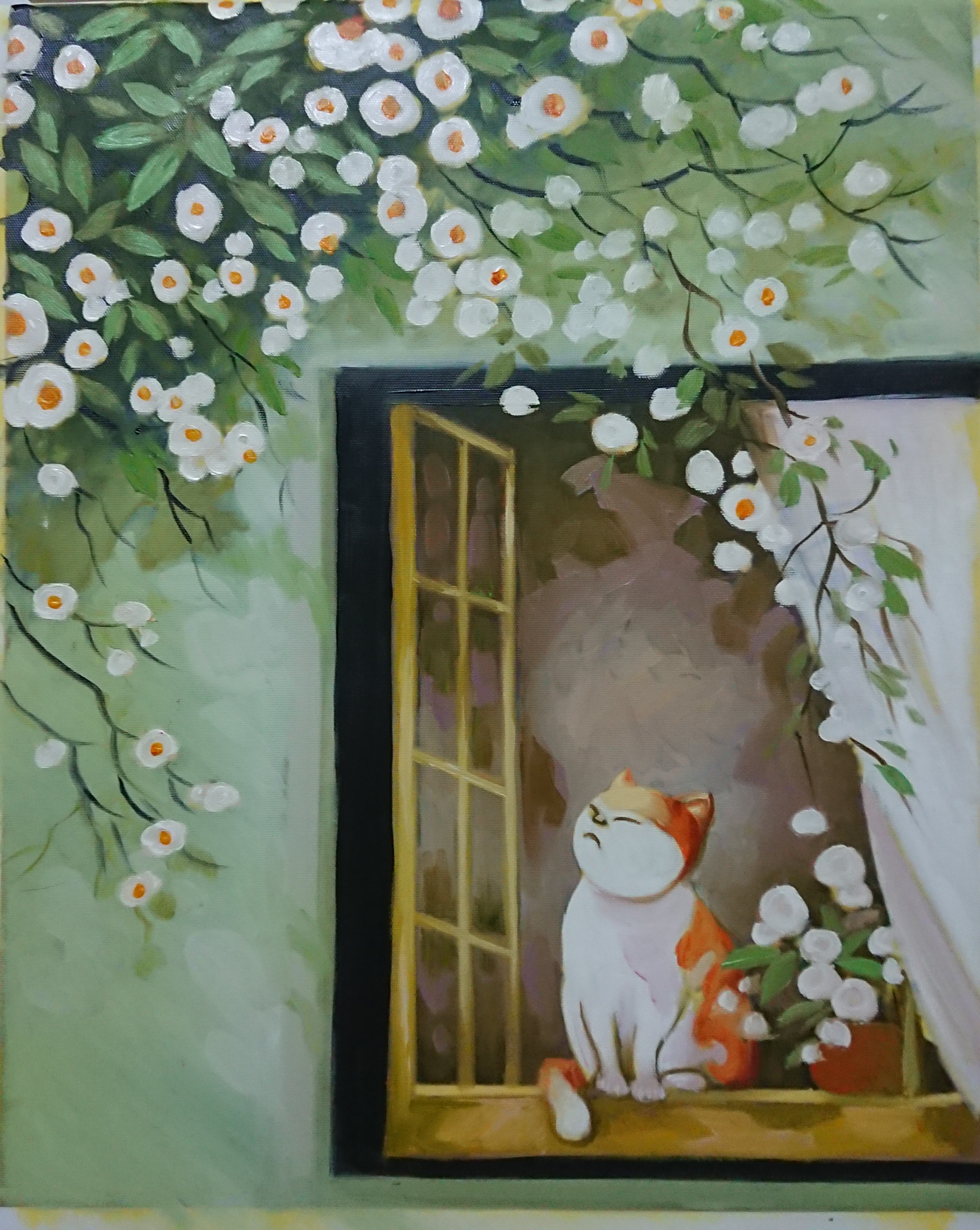 Tranh Sơn Dầu Vẽ Tay - Mèo Con 40x50cm