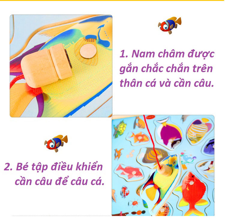 Đồ chơi câu cá 2 cần bằng gỗ