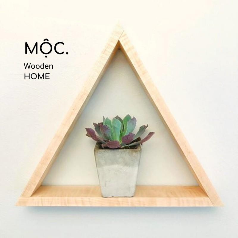 Kệ Gỗ Tam Giác Trang Trí Tường/ Triangle Wood Shelf Decor - Mộc. Home