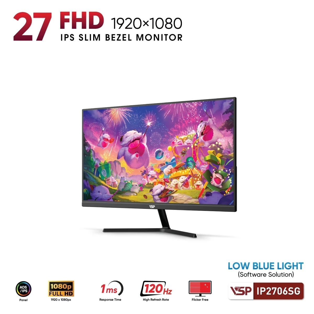 Màn Hình VSP IP2706SG (27 inch / IPS / FHD / 120Hz / 1ms) - Hàng Chính Hãng