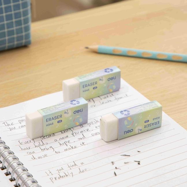Gôm Tẩy 2B Ít Vụn Không Bụi Deli - Phù Hợp Học Sinh Văn Phòng Tẩy Xoá - CH347 CH345