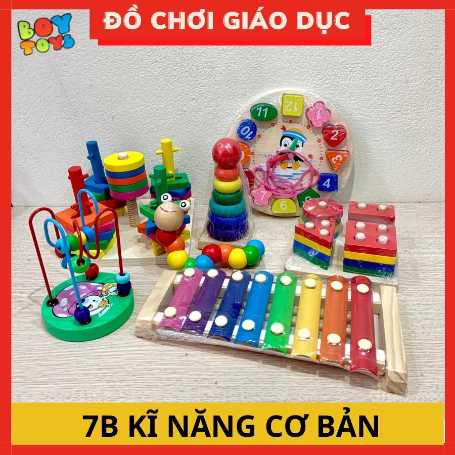 Combo đồ chơi giáo dục bằng gỗ cho bé phát triển kĩ năng toàn diện