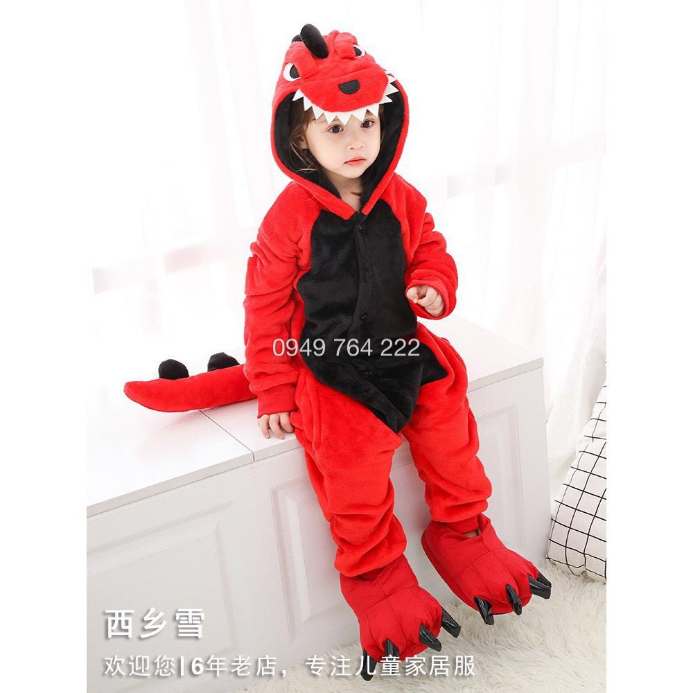Bộ Đồ Thú Khủng Long Xanh - Hồng - Đỏ - Tím Đủ Size