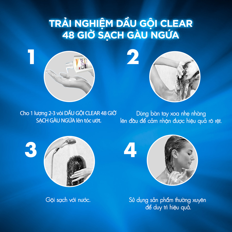 Dầu gội CLEAR 48 Giờ Sạch Gàu Ngứa 880g