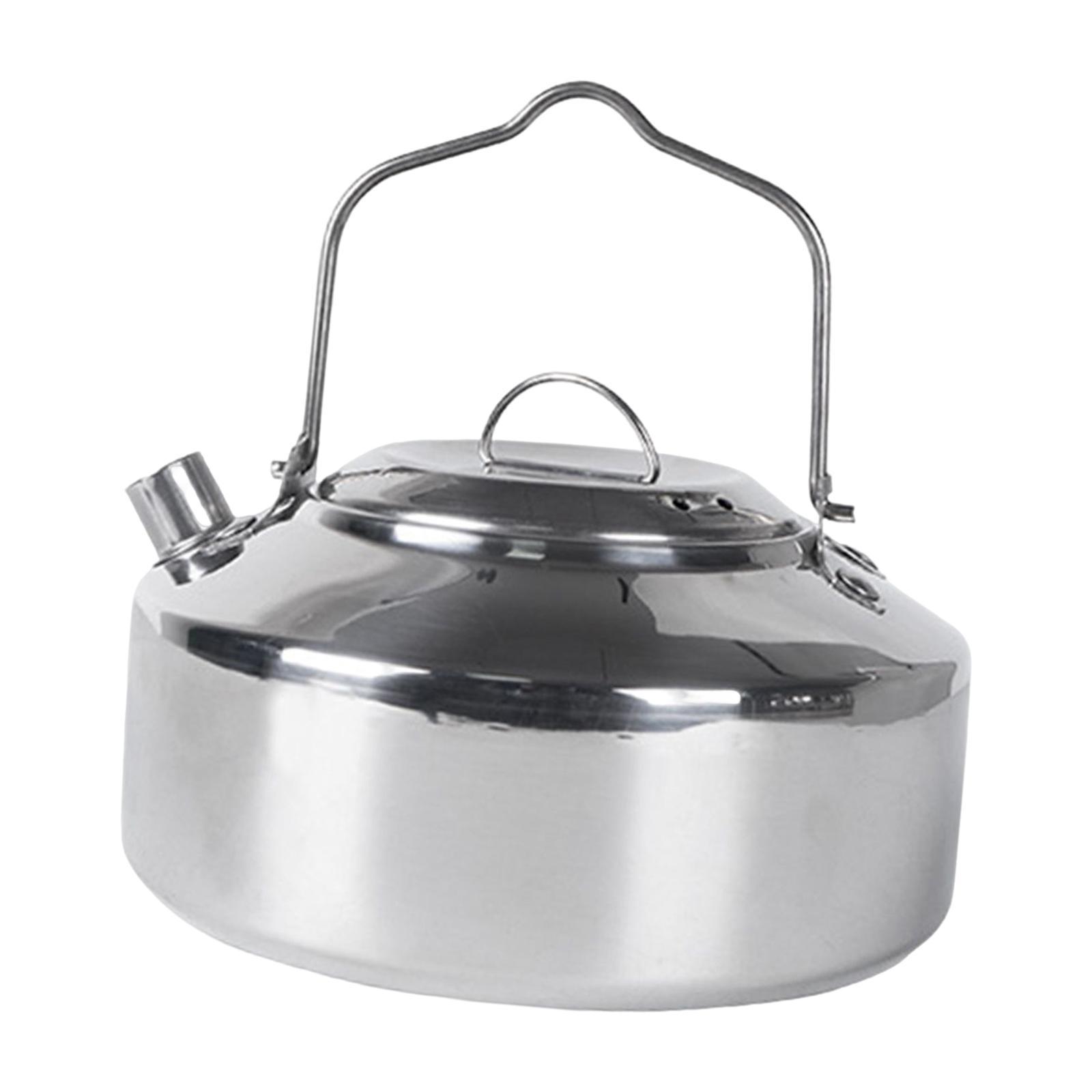 Water Boiler Teapot Anti Scald and Lockable Handle Cook Pot Portable Stoves Pot Camping Water Kettle for Backpacking Mountaineering Campfire