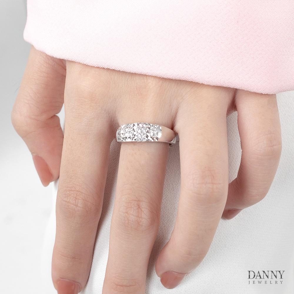 Nhẫn Nữ Bạc 925 Xi Bạch Kim Đính Đá CZ Bộ Sưu Tập &quot;SCATTER&quot; Danny Jewelry KI4GZ024