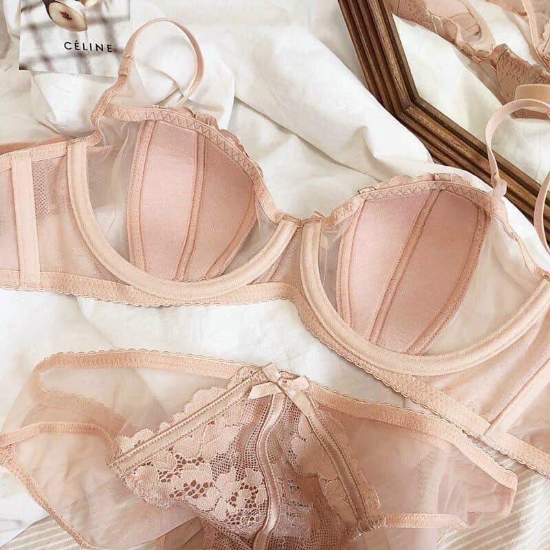 Bộ Lót Không Mút Đệm Mỏng Có Gọng Ren Sexy Cao Cấp,Mỏng Nhẹ Nhàng Thoáng Mát NângNgực