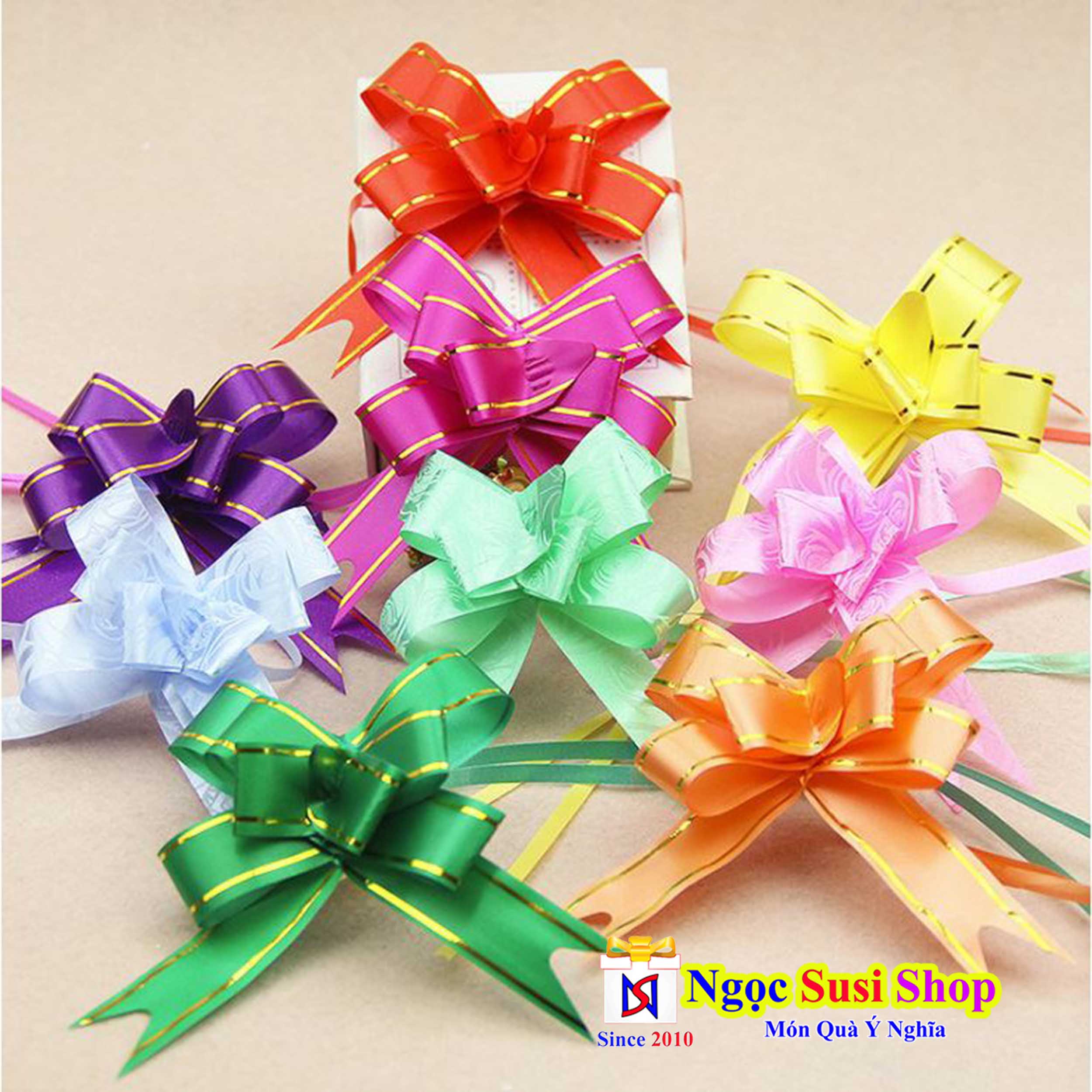 COMBO 30 NƠ RÚT GÓI QUÀ TRANG TRÍ HỘP QUÀ GIỎ QUÀ