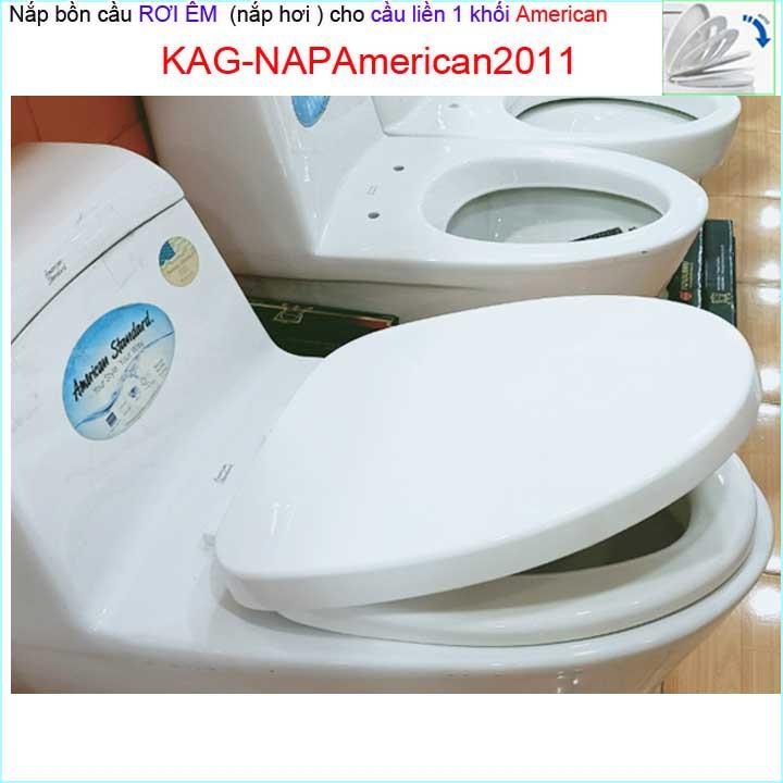 Nắp đậy cho bồn cầu 1 khối Amrerican VF2010- VF2011, nắp rơi êm bồn cầu khối KAG-NAP American2011 giá tốt chất lượng tốt