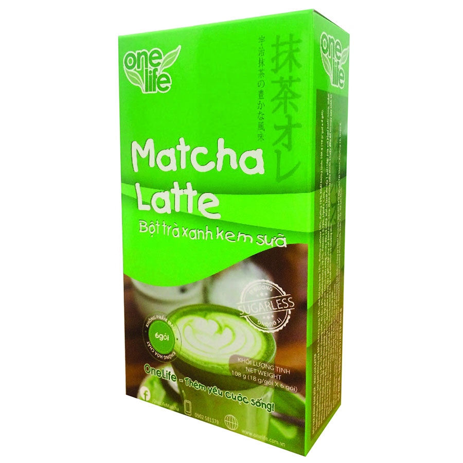 Trà Sữa Nhật Bản - Bột Trà Xanh Kem Sữa Matcha Latte OneLife (Hộp 6 gói)