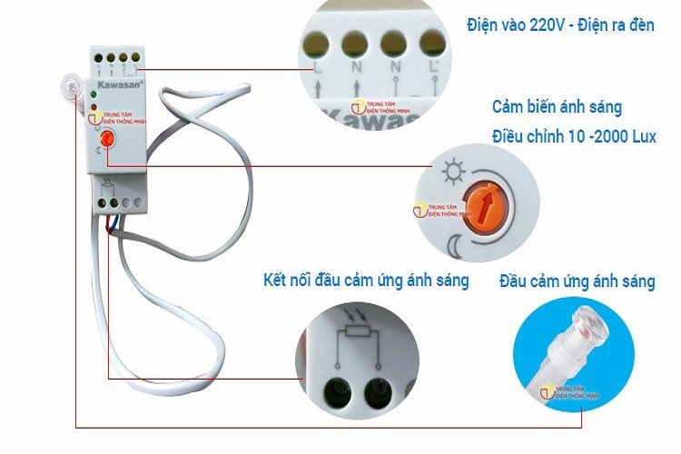 Công Tắc Cảm Ứng Ánh Sáng KAWASAN LS20A- Mắt Rời, Hàng Chính Hãng