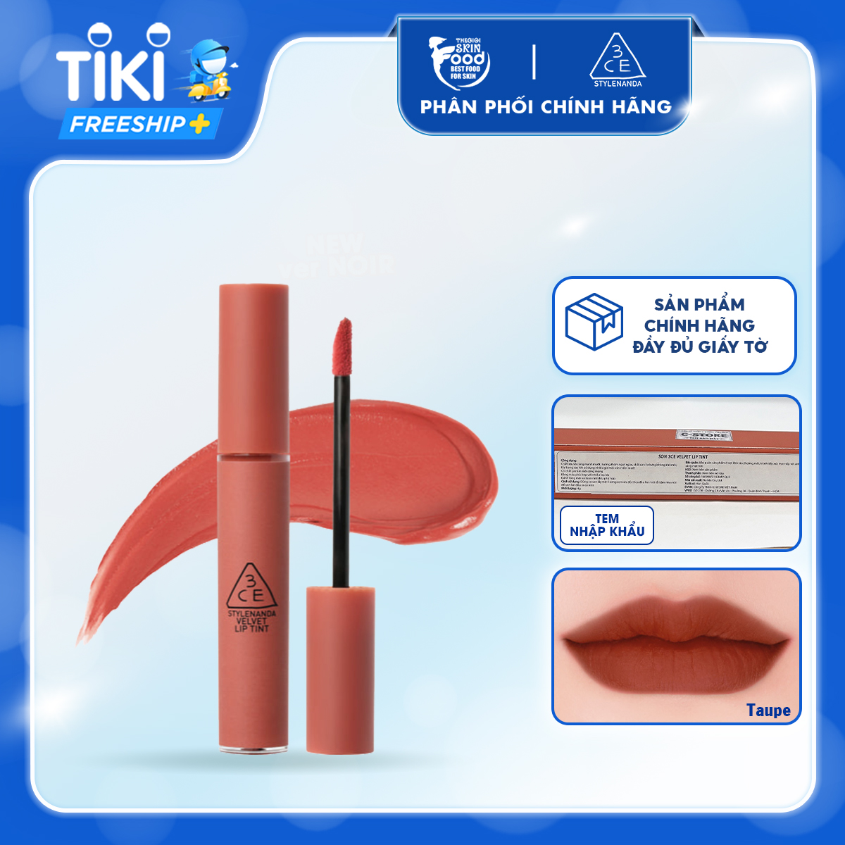 Son Kem Lì, Lên Màu Chuẩn Hàn Quốc 3CE Velvet Lip Tint 4g