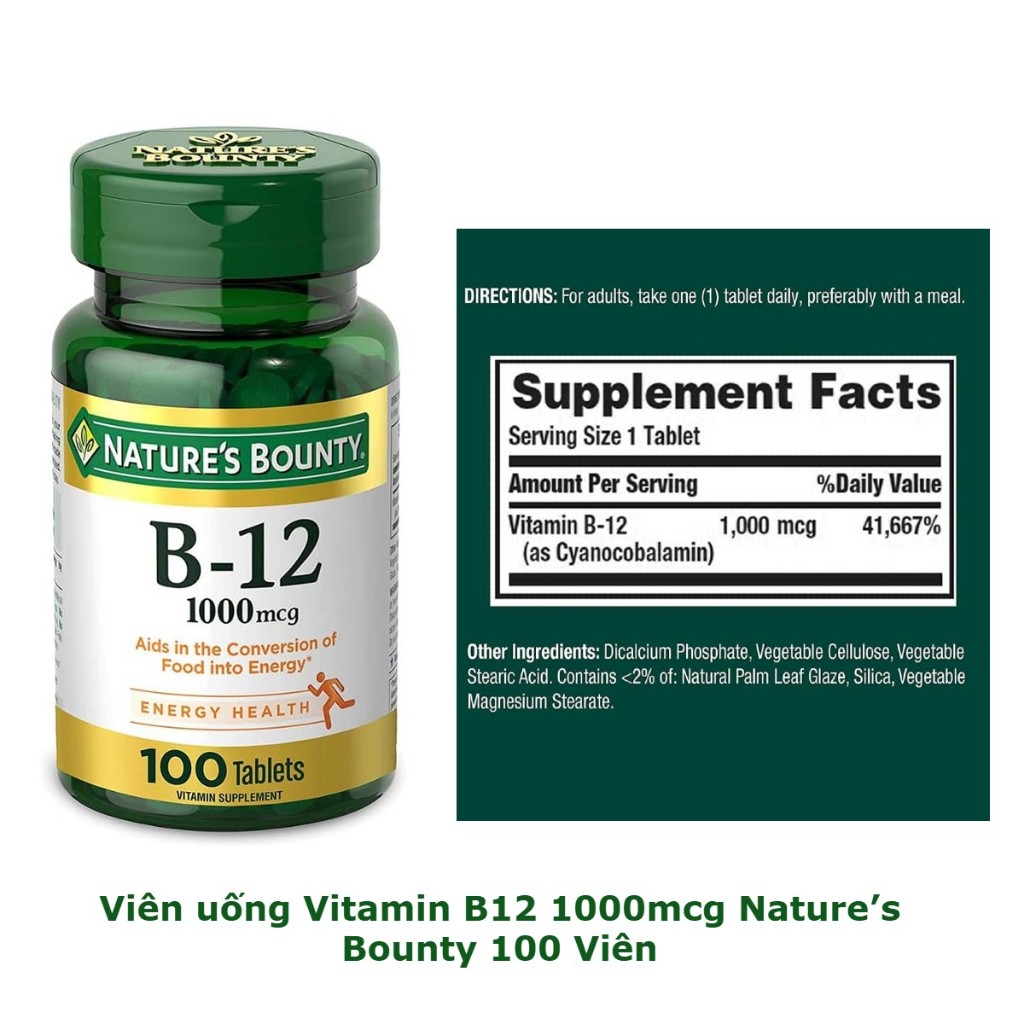 Viên uống Vitamin B12 1000mcg Nature’s Bounty 100 Viên