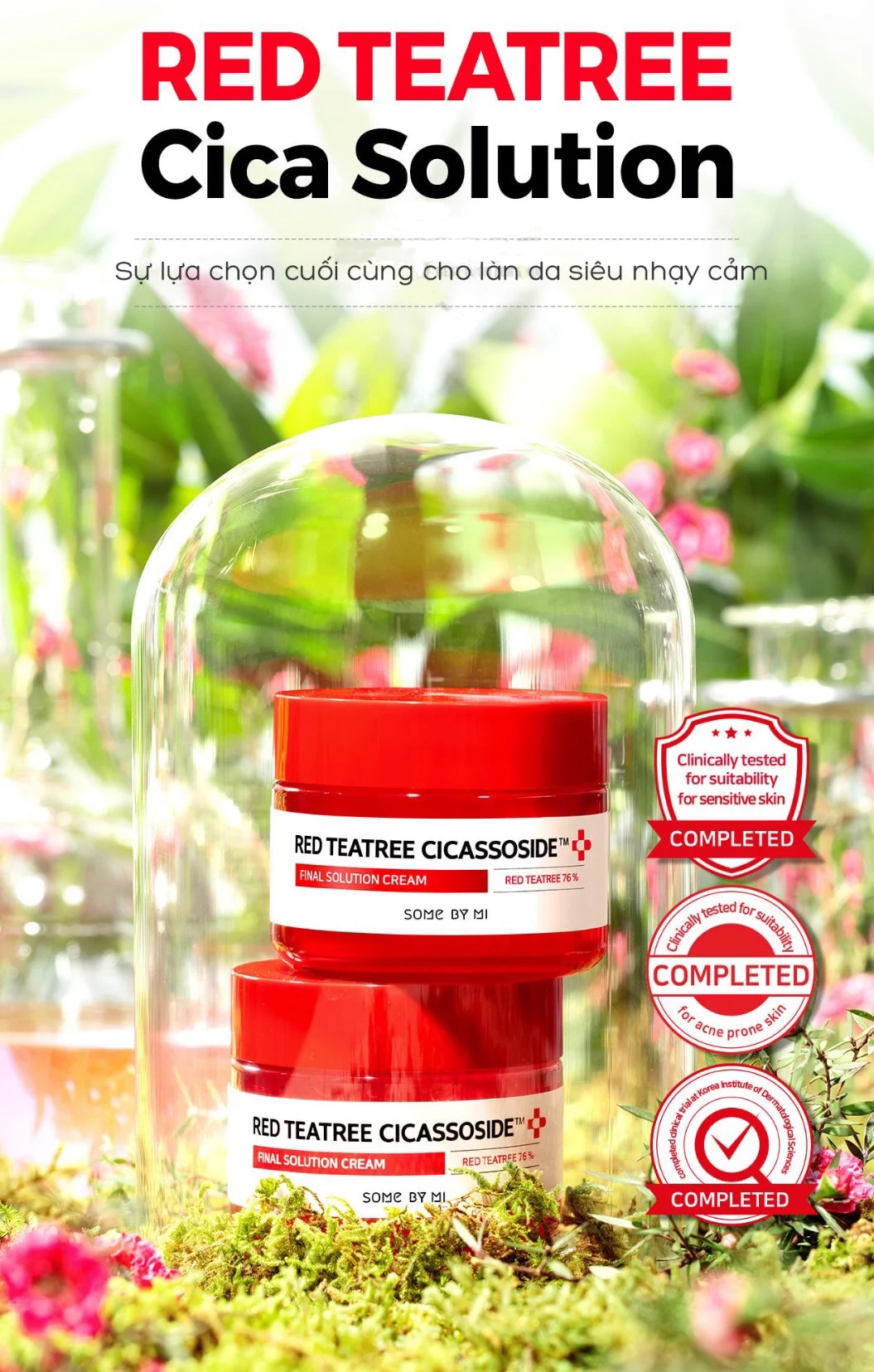 Kem Dưỡng Da Hỗ Trợ Trị Mụn Some By Mi Red Tea Tree Cicassoside Final Solution Cream 60g
