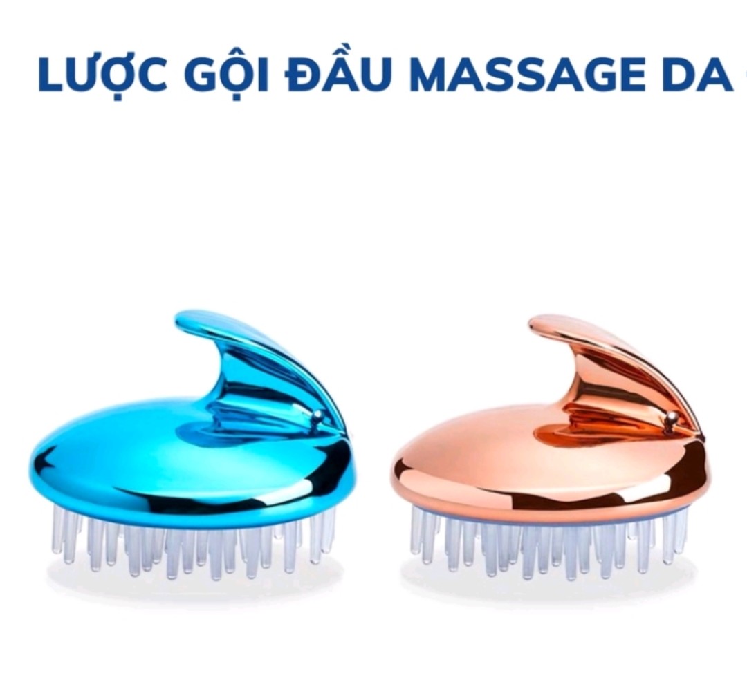 Lược Gội Đầu Massage Silicon - Massage da đầu - Giảm rụng tóc - Kích thích mọc tóc (Màu ngẫu nhiên) + Tặng kèm móc treo siêu dính