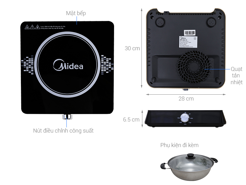 Bếp từ Midea MI-K1917EF - Hàng chính hãng