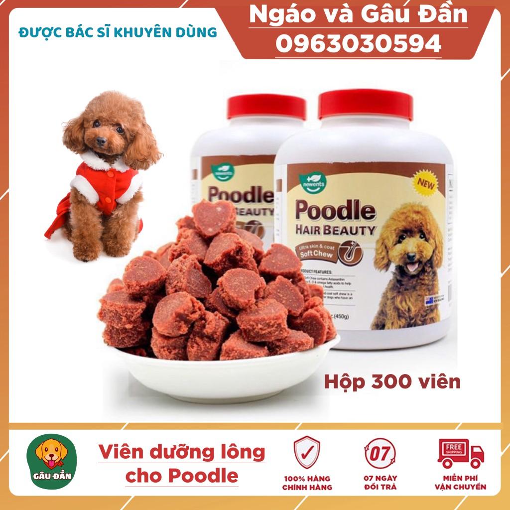 Viên dưỡng lông cho chó Poodle Hair Beauty giúp lông dày, bóng mượt, chắc khỏe rõ rệt sau khi sử dụng