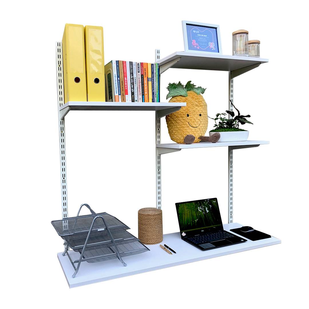 Kệ Ray Tường SMLIFE Railshelf Kiêm Bàn Làm Việc RTH120 - Kệ Treo Tường Tùy Biến Kích Thước &amp; Vị Trí Hiện Đại Cho Căn Hộ Nhỏ